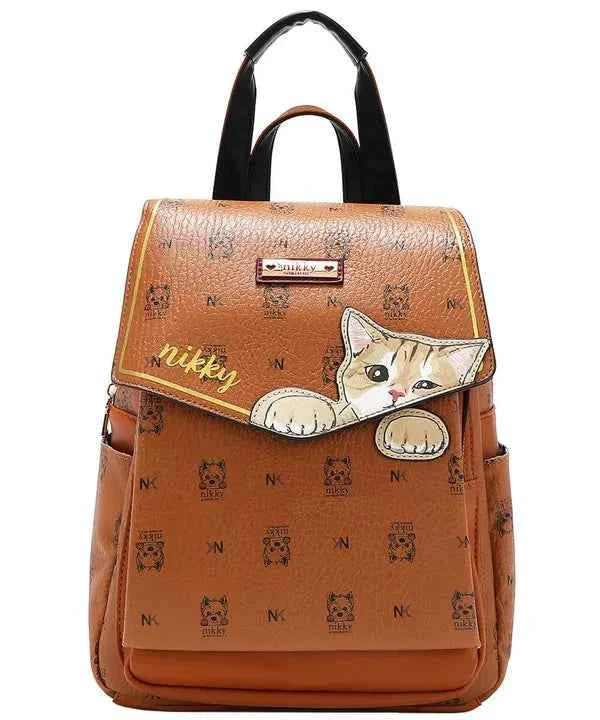 Nicole Lee USA Cat Eco-Leather Convertible Backpack Bag Caramel One Size 7fef3806-e31e-4275-8bbc-d80e43b303d0-Max