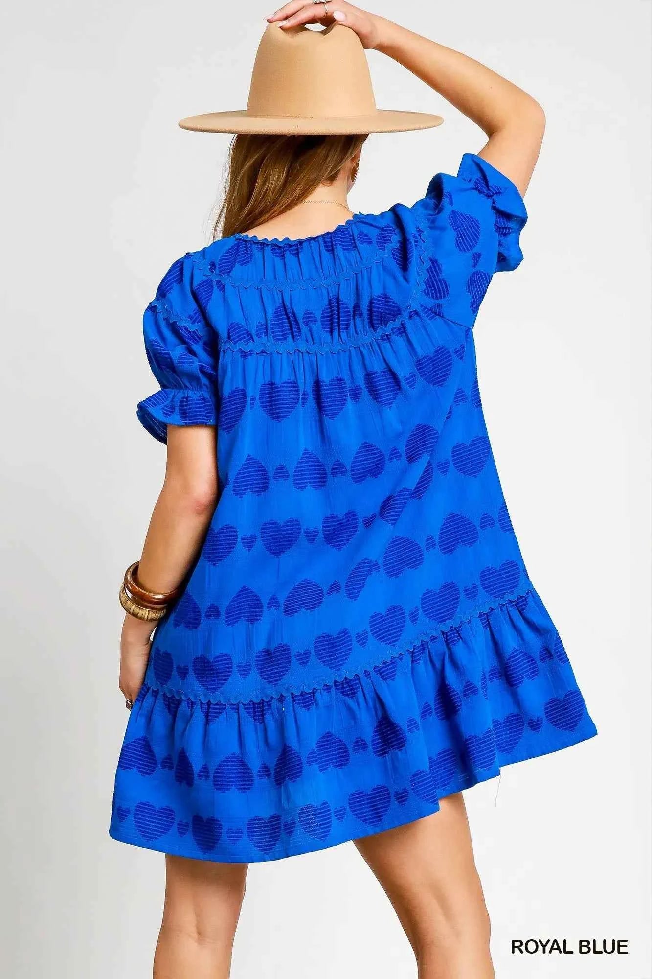 Umgee Heart Pattern Short Sleeve Ruffle Babydoll Dress 7ff32d86-211f-4b16-ae65-fd01901f5402-Max-Origin