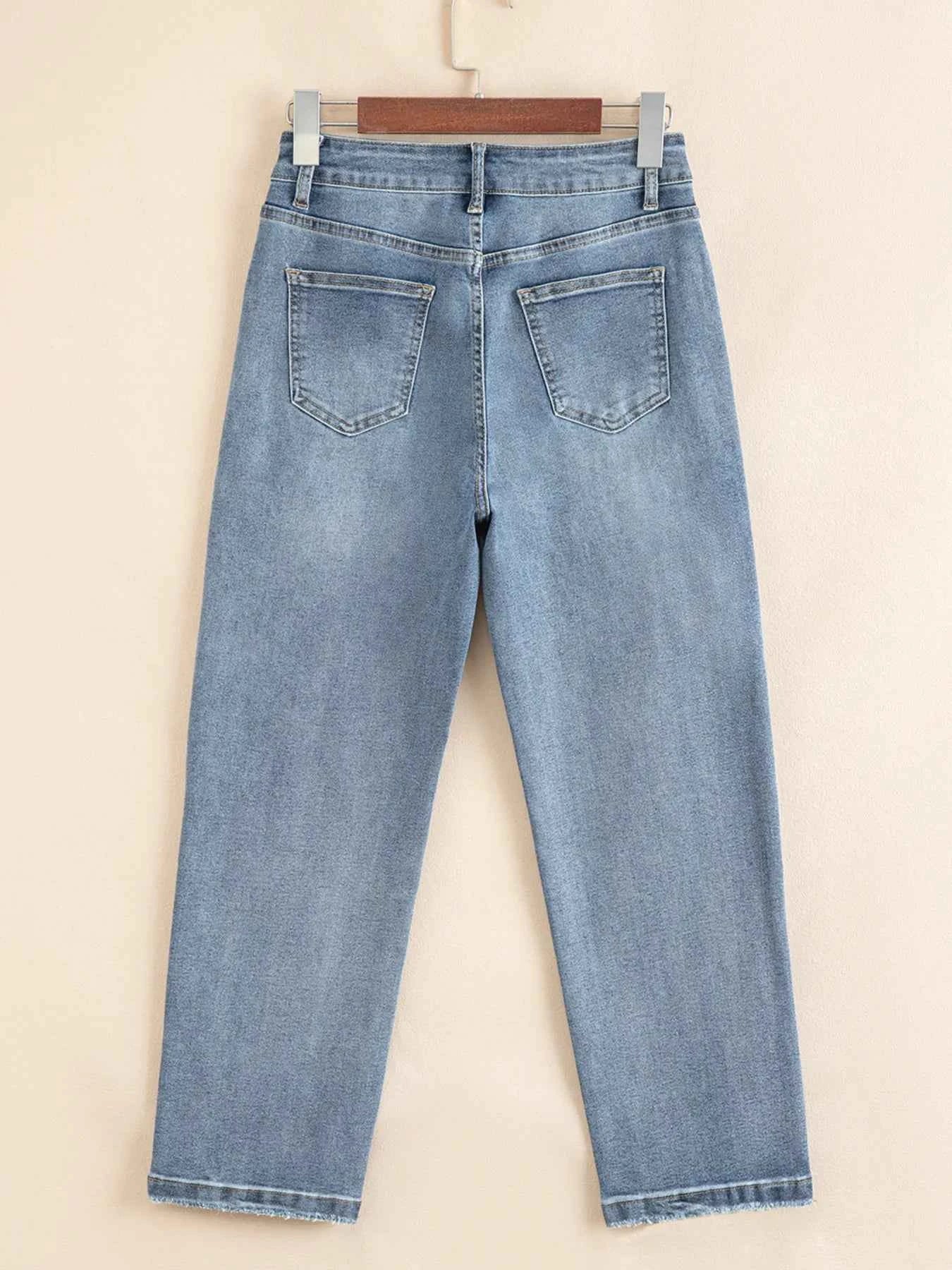 Distressed Ankle-length Straight Jeans 7ffa44f97e104e6d824c8679e9559209-Max-Origin