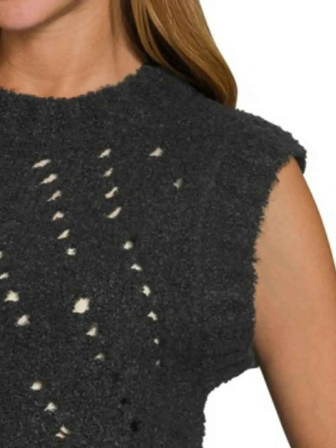 Zenana Openwork Textured Wool Sweater Vest 7ffc5ab3-131e-4c20-9cb5-623d14d7d644-Max-Origin