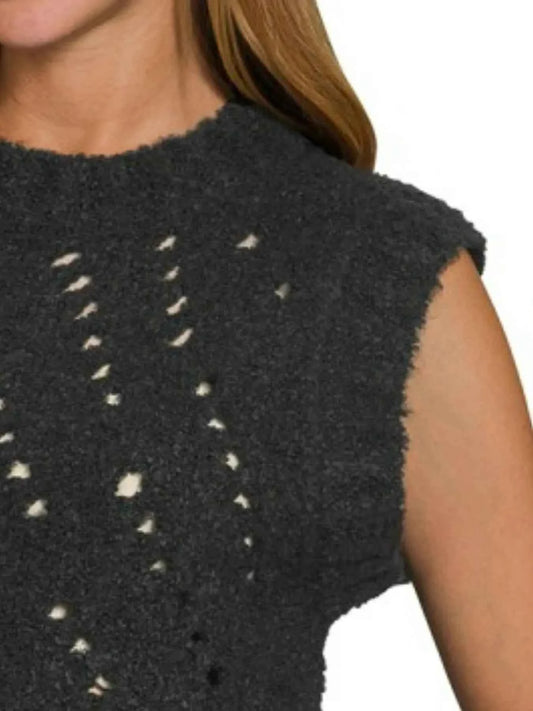 Zenana Openwork Textured Wool Sweater Vest 7ffc5ab3-131e-4c20-9cb5-623d14d7d644-Max-Origin