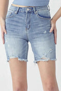 RISEN High Rise Distressed Denim Shorts Light 7ffcd26d-8700-4a7e-8620-72cf41a3ac80-Max