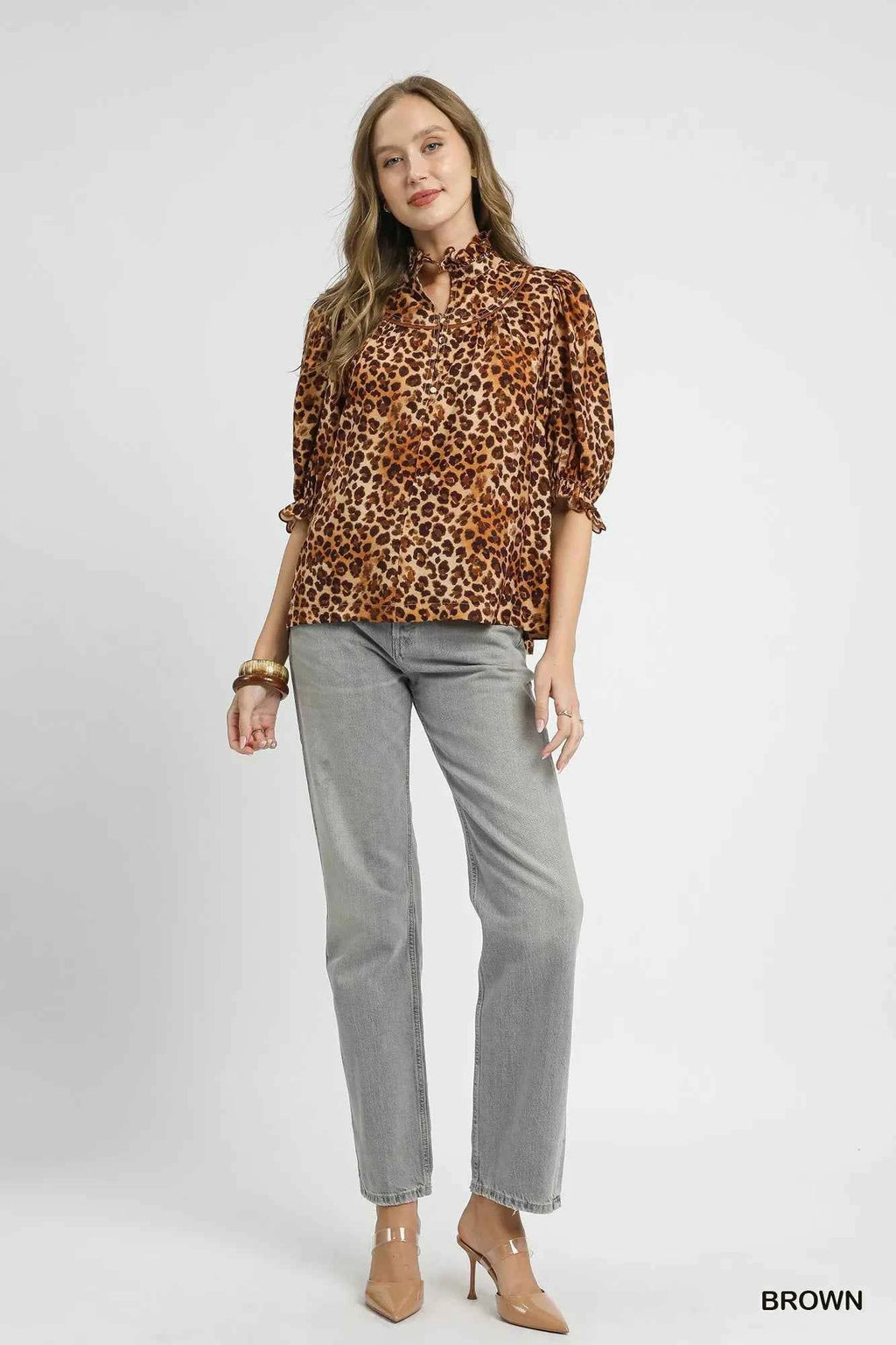 Umgee Full Size Leopard Print Ruffle Neck Blouse Plus Size 7ffdb61f-a6c6-482e-958e-f672504d0183-Max-Origin