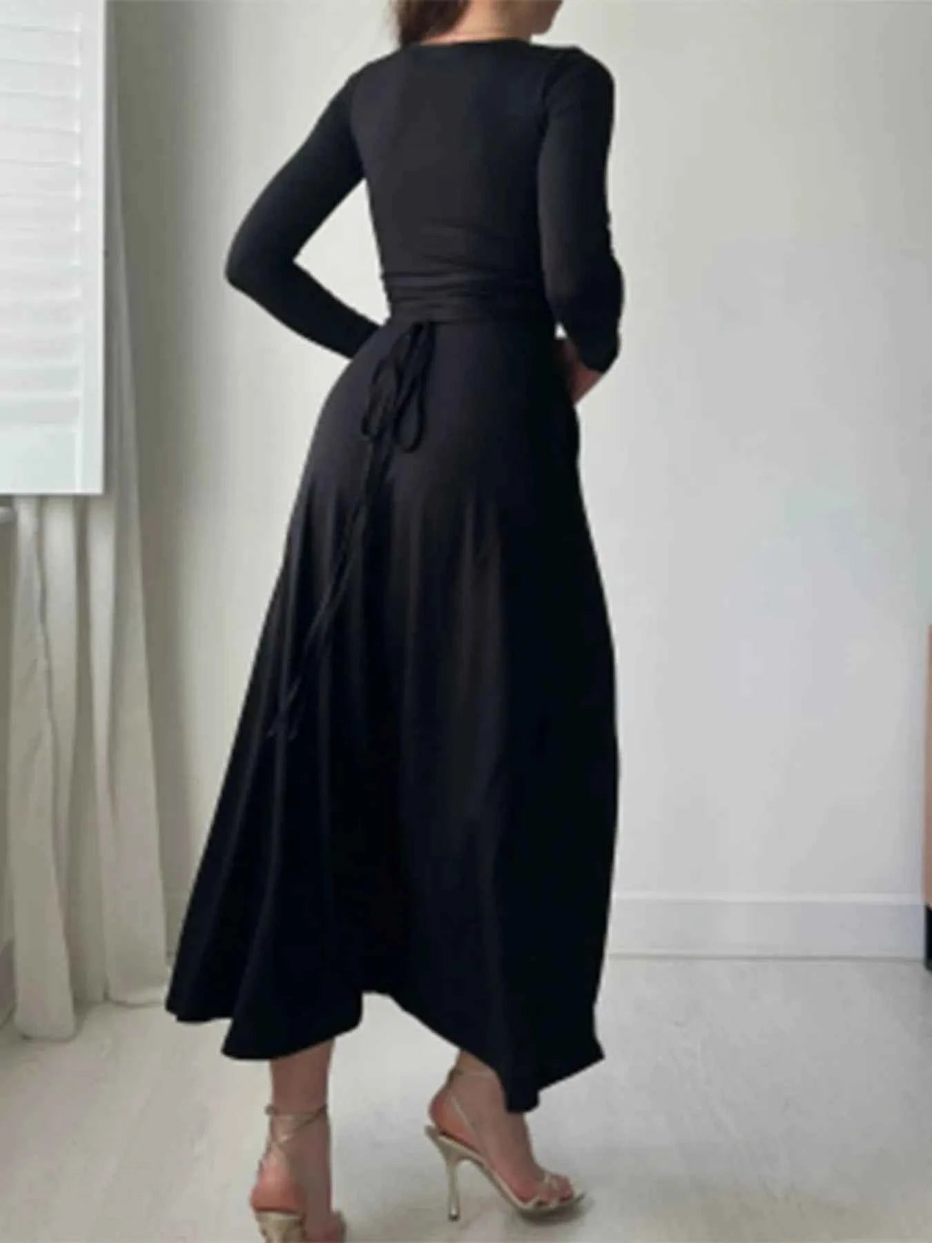 Full Size Tied Long Sleeve Bodycon Midi Dress Plus Size 80001e9601eb4ad1b3cd5ba0257aa821-Max-Origin