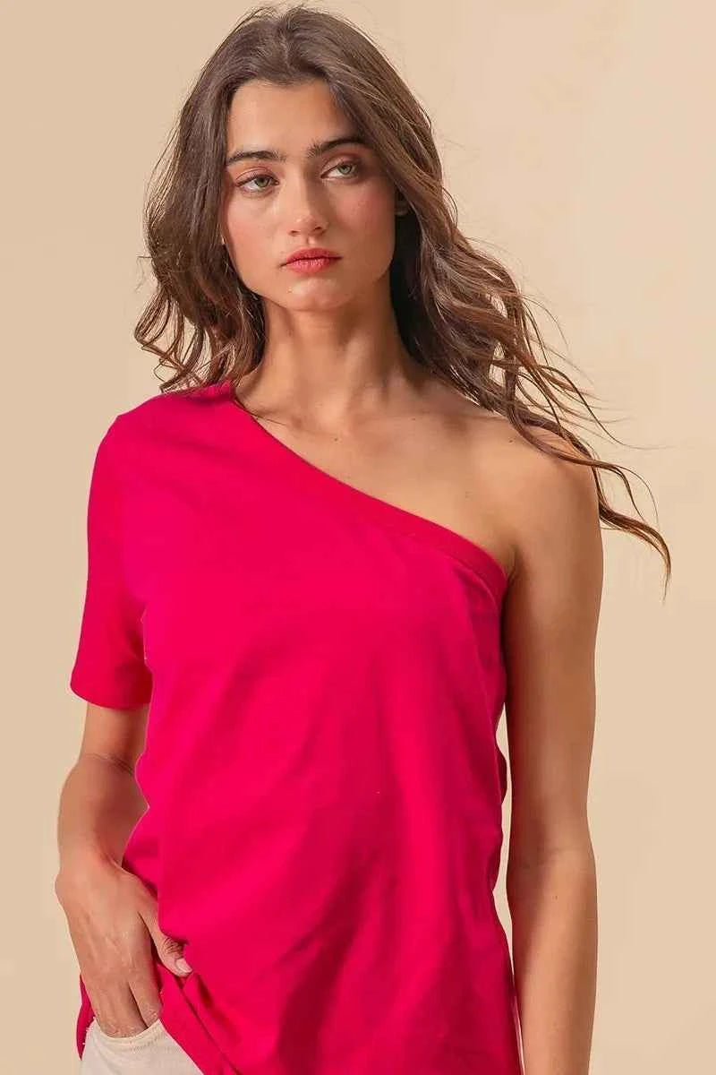 BiBi Cotton Span Knit One Shoulder Top 8031b0c7262f4c489463410804ead4b1-Max-Origin