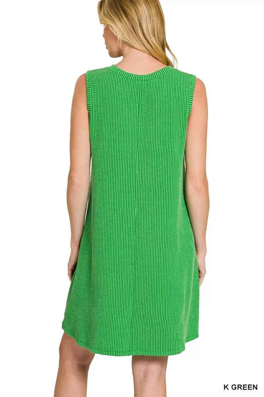 Raised Rib Sleeveless Mini Dress 803d34be5d614440aca9d178c51d7936-Max-Origin