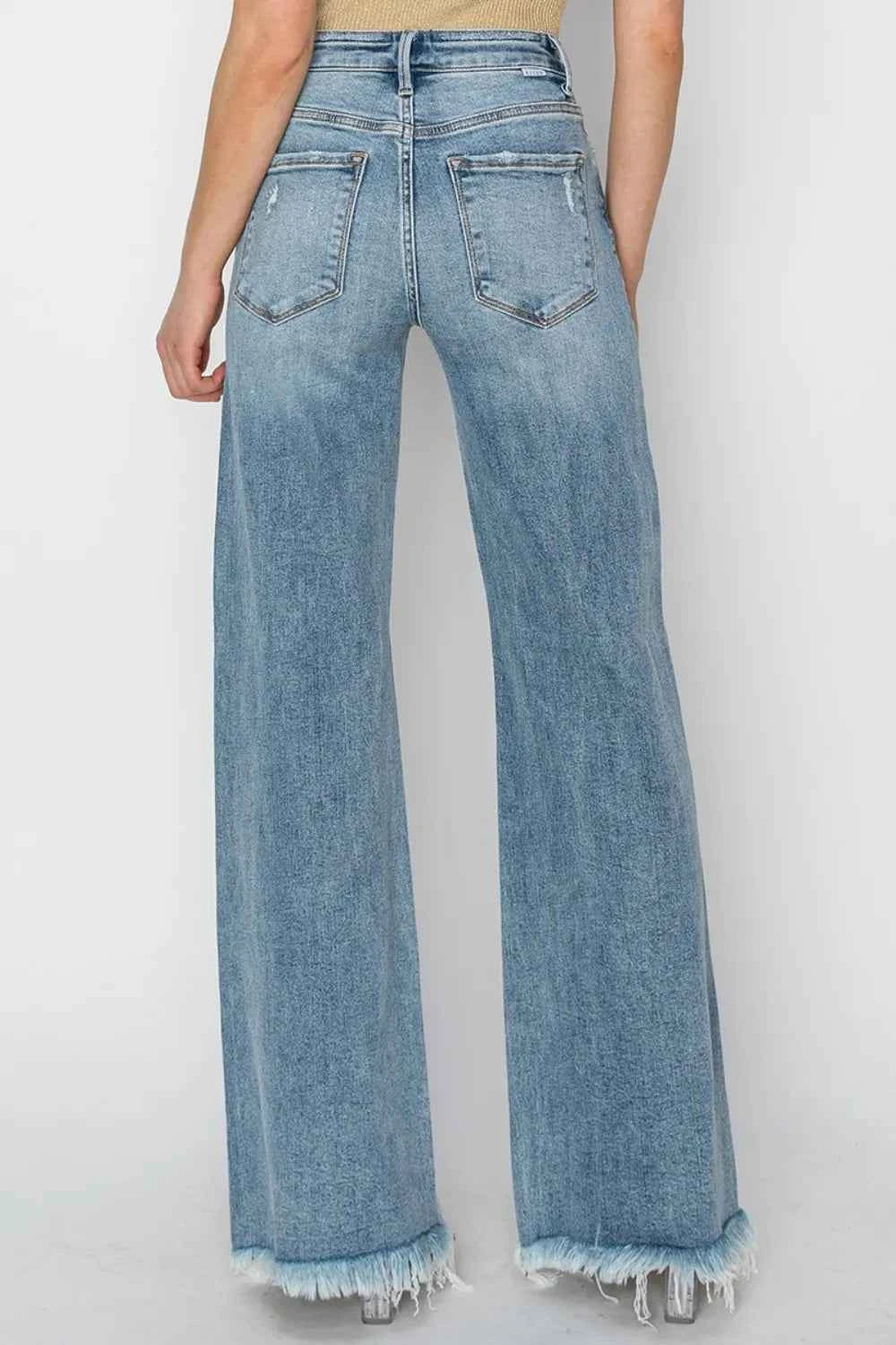 RISEN Mid Rise Button Fly Wide Leg Jeans 805cc9cb-bc5d-4516-852e-e14006734712-Max