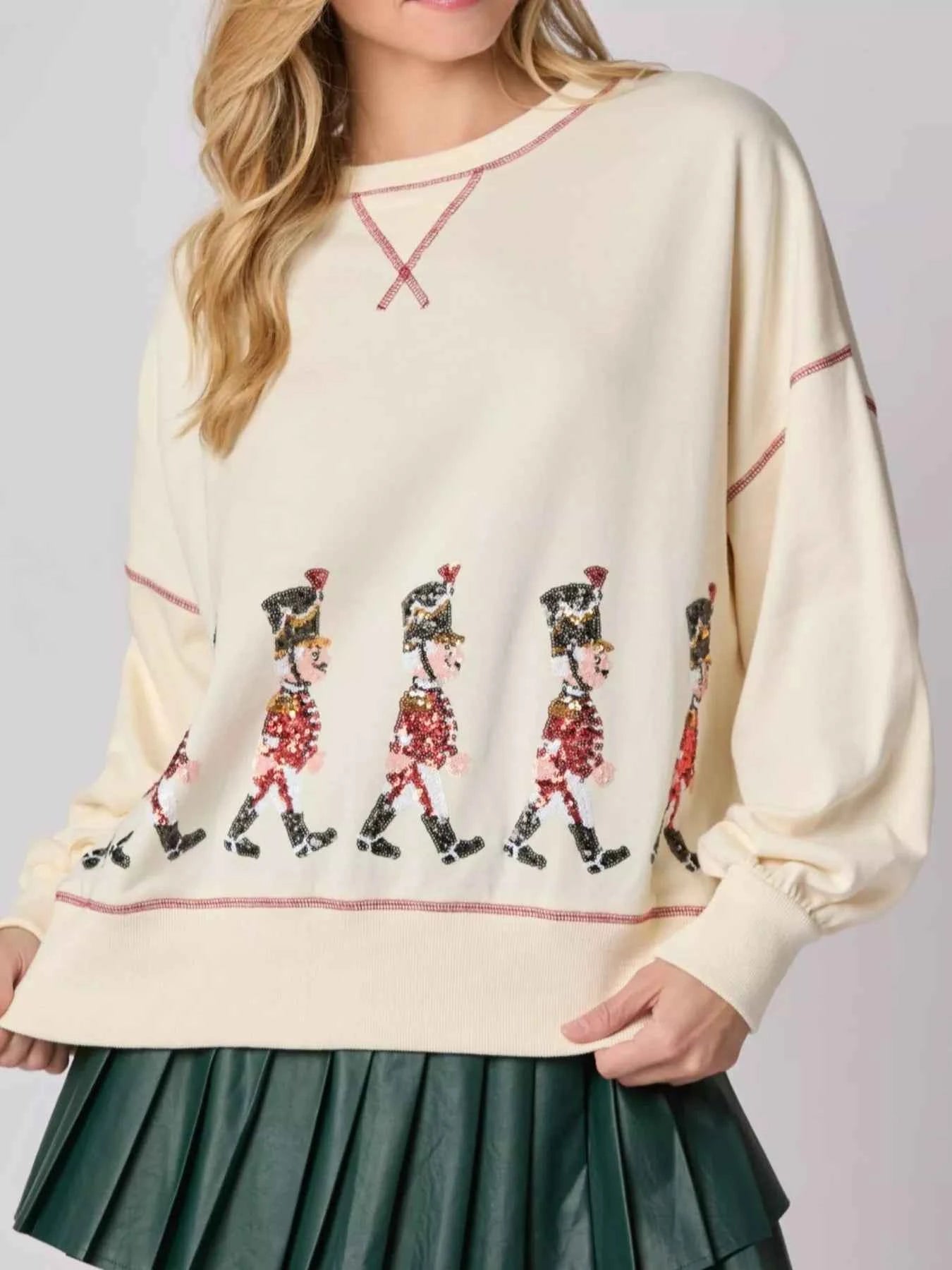 Christmas Marching Band Sequin Sweatshirt Ivory 806e217c-e680-45f5-9333-5adae9ae85dd-Max-Origin