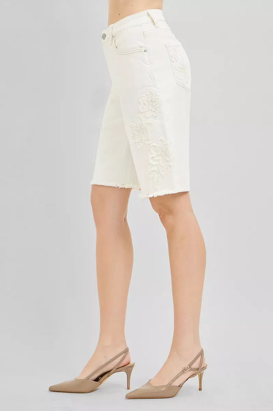 Slouchy Relaxed Floral Embroidered Bermuda Denim Shorts 807365bd-f094-4b0b-975f-eff15c717f81-Max-Origin
