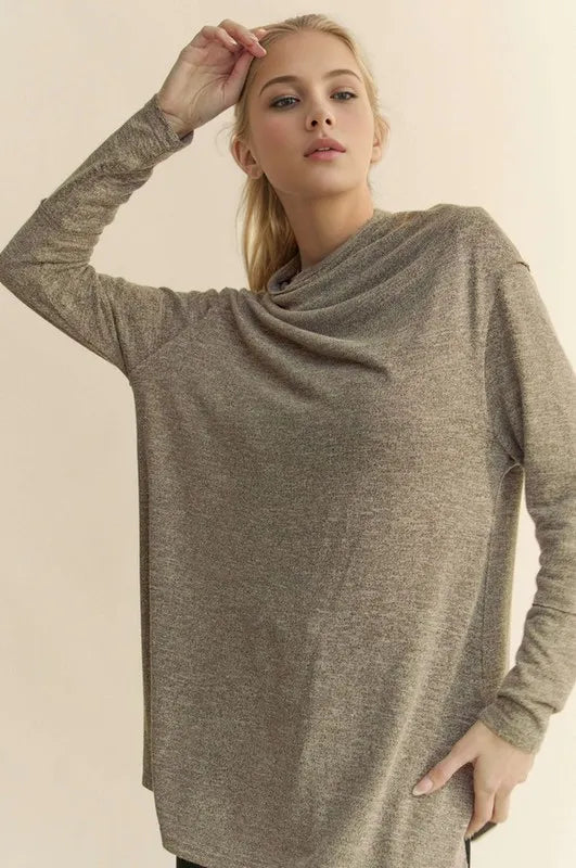 Slit Mock Neck Long Sleeve Top 808b1282-354f-4c99-a476-a9514bd0e01e-Max