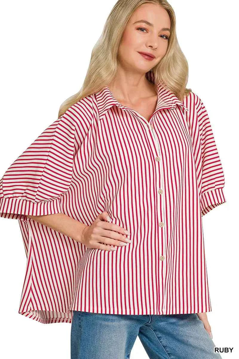 Zenana Oversized Stripe Button Down Shirt 808b8fd3e7af41b9bb50ec187065a7e5-Max-Origin
