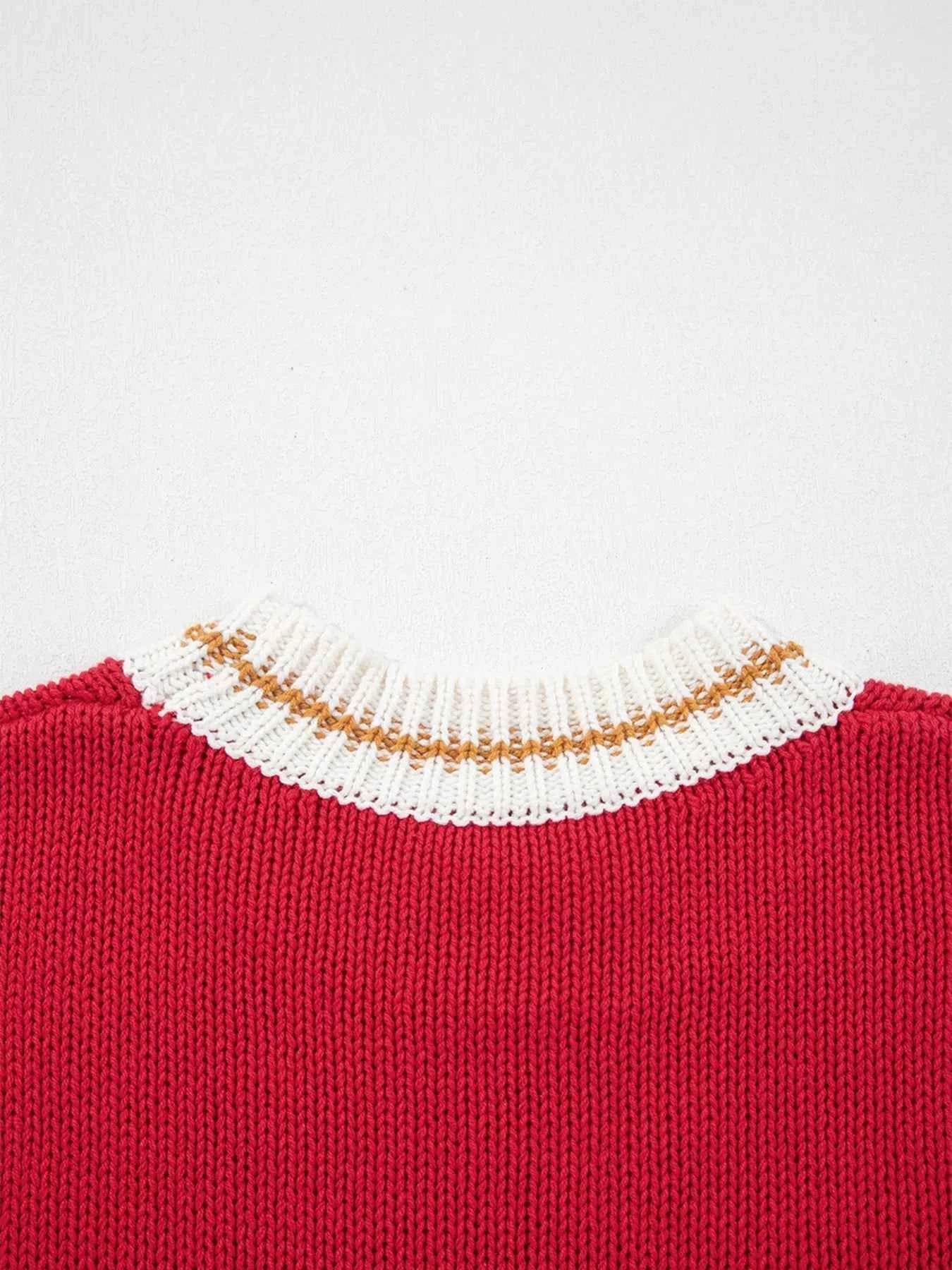 MERRY Contrast Edge Drop Shoulder Christmas Sweater 8091f185faad4dceafbeaaabbbc5abb8-Max-Origin