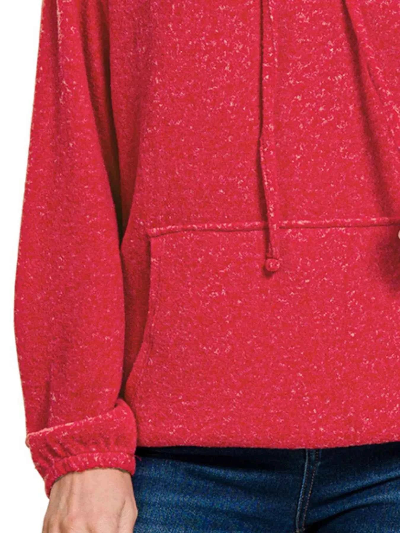 Zenana Brushed Hacci Melange Hooded Sweater 8097cd69-b985-43e1-bdb2-3a29b8835b3c-Max-Origin