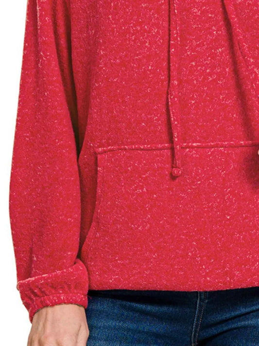 Brushed Hacci Melange Hooded Sweater 8097cd69-b985-43e1-bdb2-3a29b8835b3c-Max-Origin