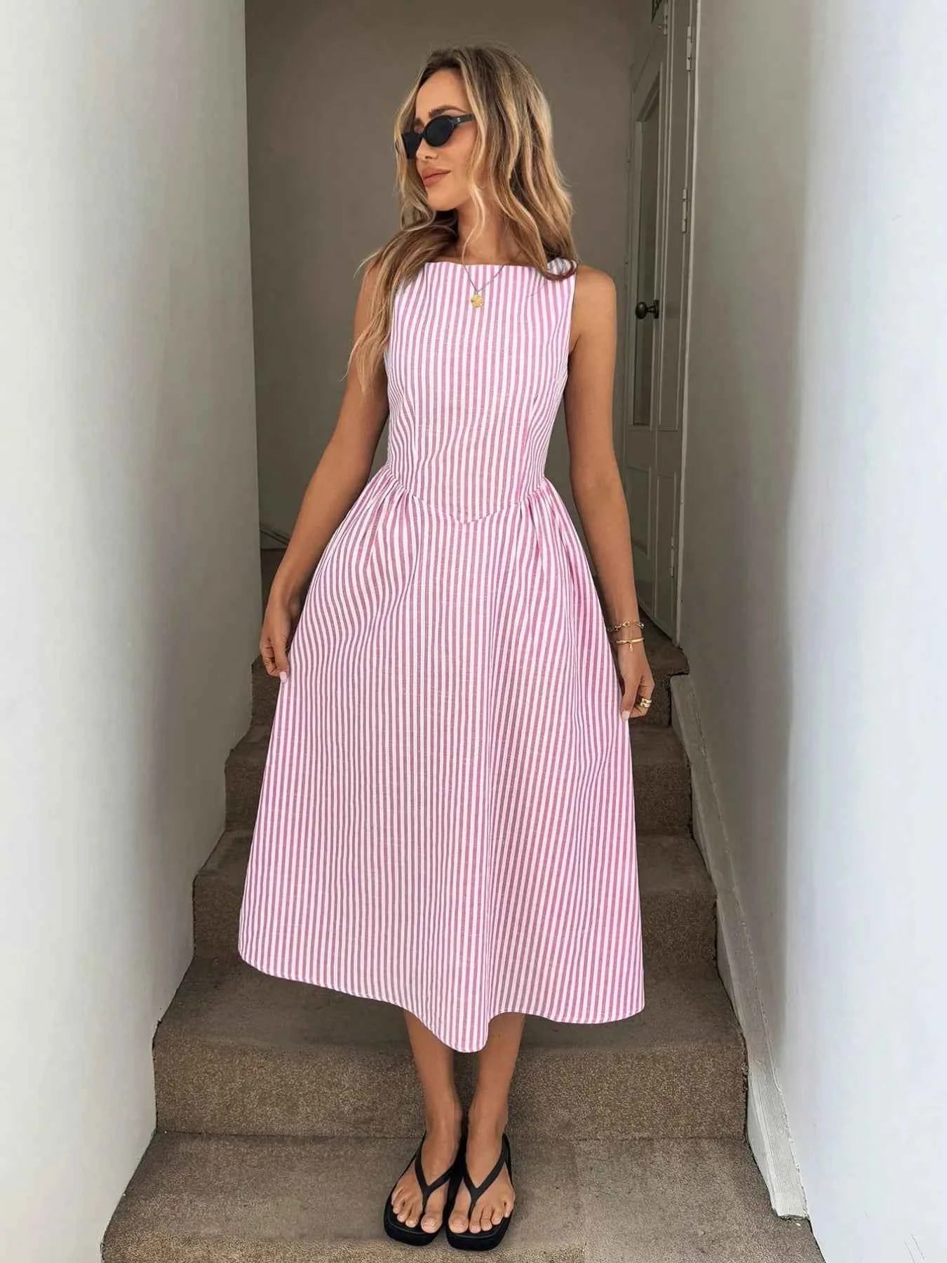 Sleeveless Striped Midi Dress 80a84759-1f3e-40ba-bcd1-8e3a5897677d-Max-Origin