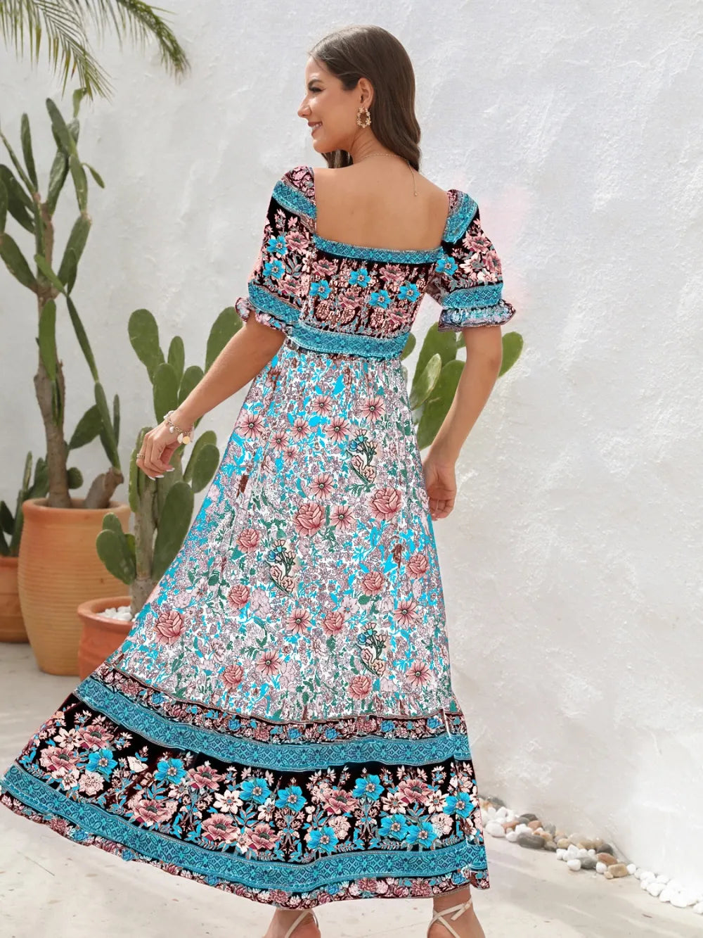 Floral Flounce Sleeve Midi Dress 80bef3a2-9346-4899-9694-d55e4d906808-Max