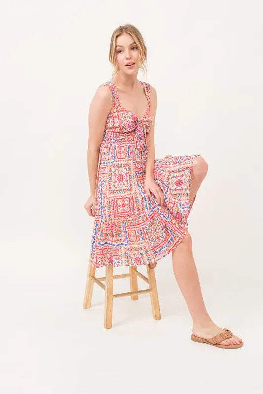And The Why Tied Front Smocked Back Tiered Boho Printed Dress 80c2a730b5014dbeb08176e4bd0ff75a-Max-Origin