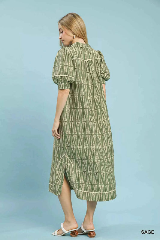 Geometric Print Midi Dress 80ce8ed7-c166-4aed-934a-4a5f37817a72-Max-Origin