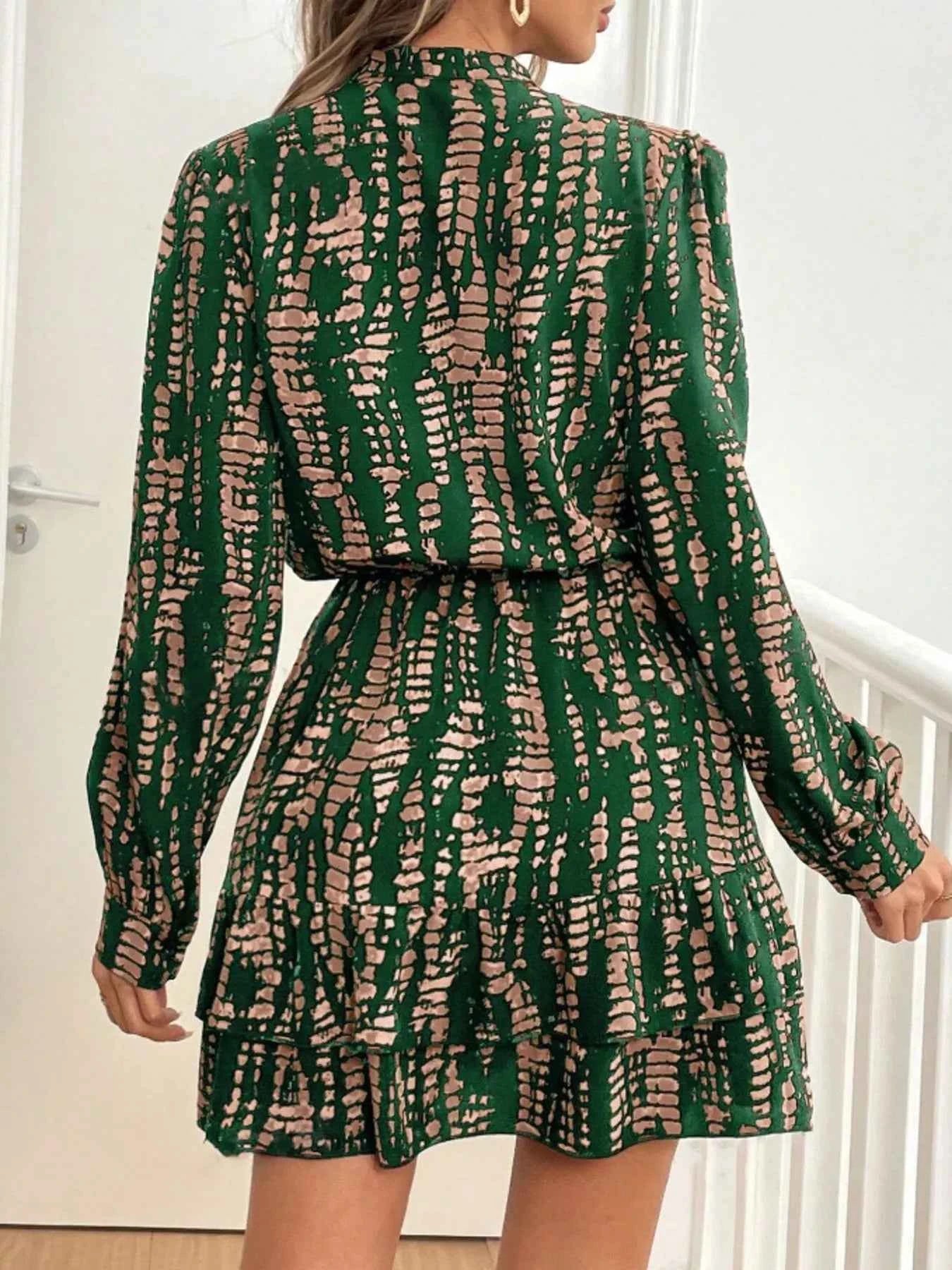 Printed Long Sleeve Mini Dress 80e8a76528d247489679a940d693d72b-Max-Origin
