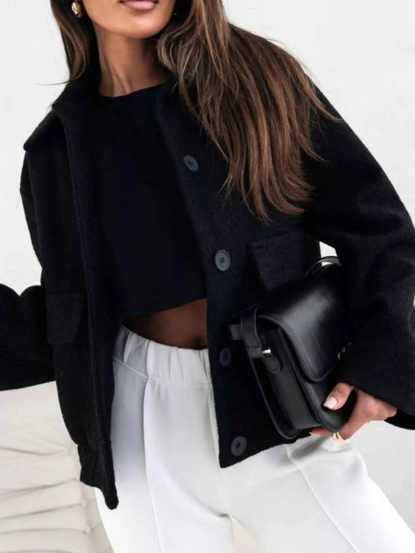 Button-Up Long Sleeve Outerwear Black 80f5f9e9-6761-4774-9315-42385b4f0e38-Max-Origin