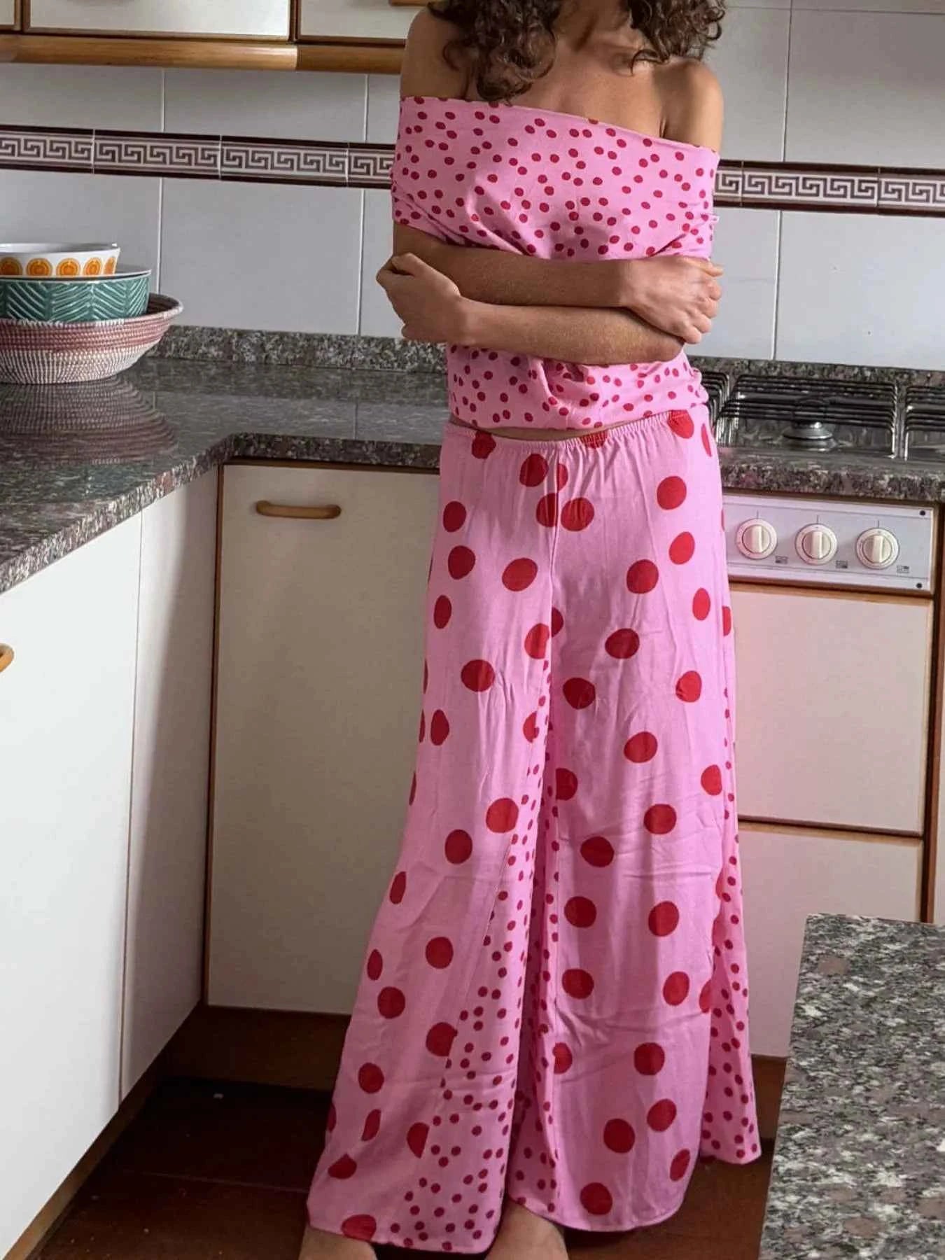 Polka Dot Top and Maxi Skirt Set Pink 80fbf31c-e42a-477d-8356-5e8dd6ceed9e-Max-Origin