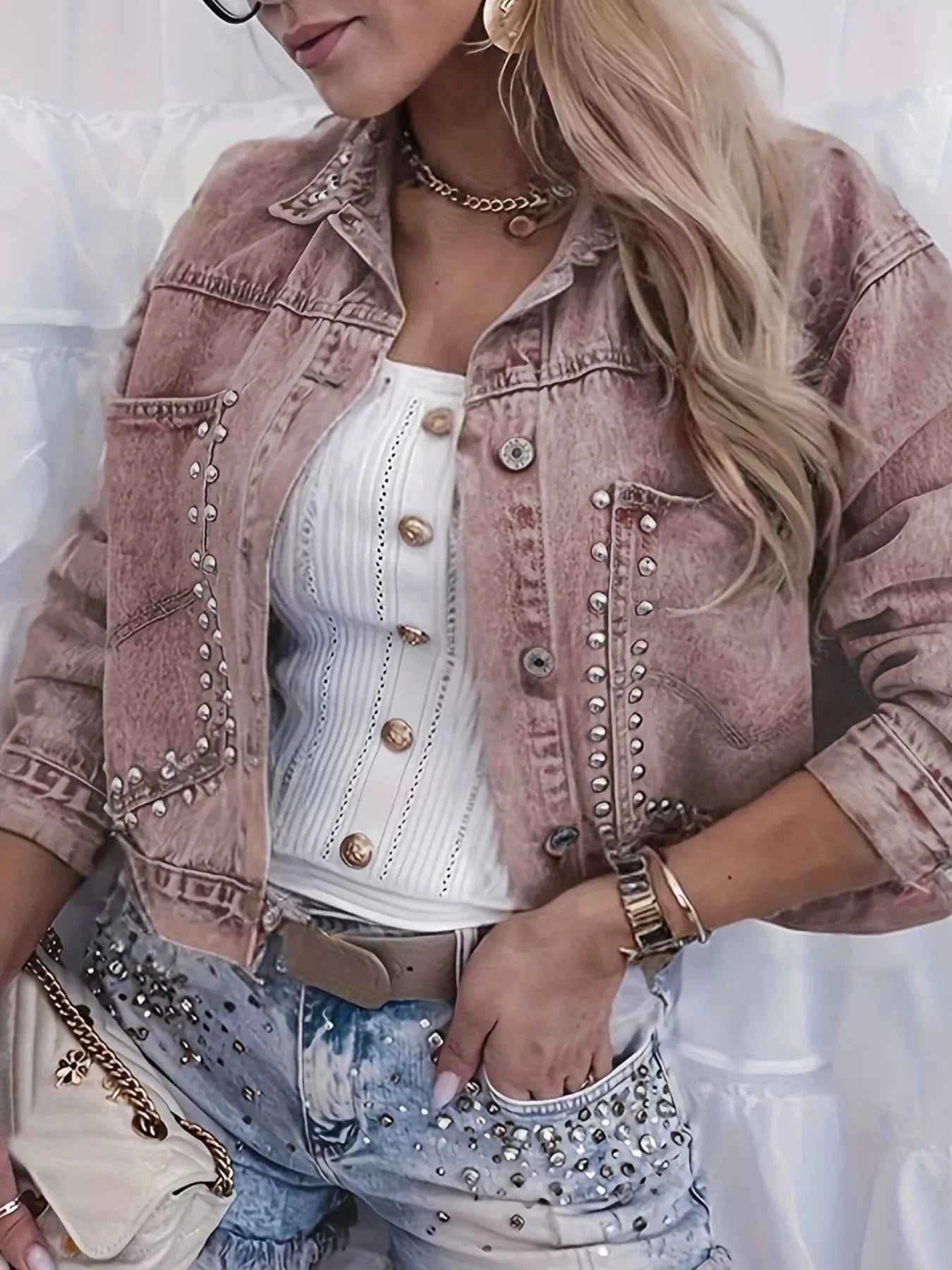 Studded Button Up Wash Denim Jacket 810a82ae-fd53-482a-8bbb-2207aee6a0a0-Max-Origin