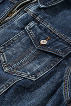 Fake Two-Piece Hooded Zip-Up Denim Jacket 810bd846d5354b52b63f7aef003c8c47-Max