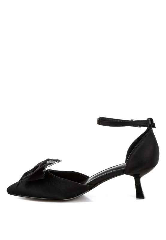 Cadell Bow Detail Satin Sandals 810bfcbb-4462-4181-9914-42763fabd116