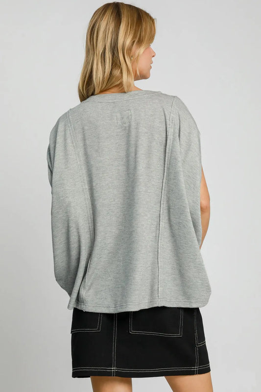 Umgee Exposed Seam Round Neck Batwing Sleeve Knit Top 81141300-fed7-4001-94c6-f1df4c25db52-Max