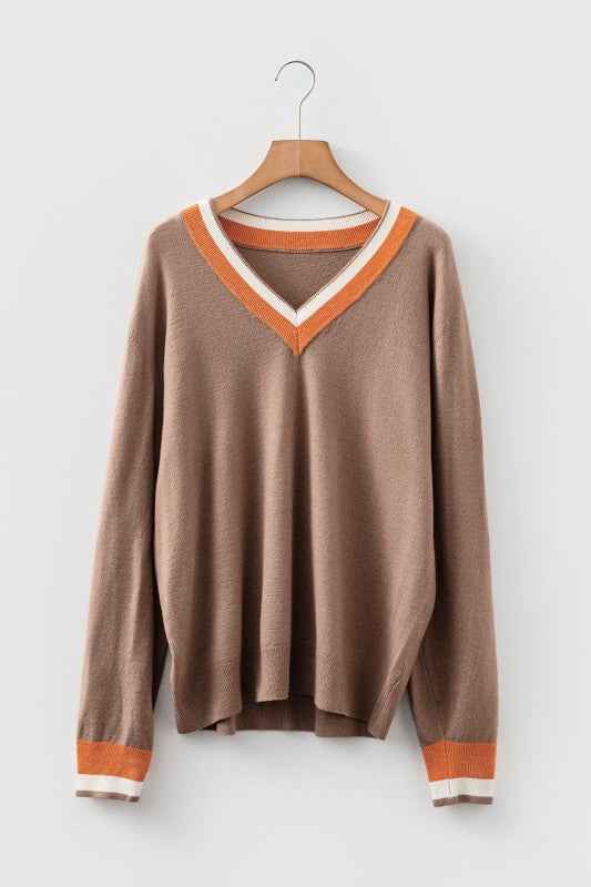 Scarlett Striped Trim Varsity Sweater 811ebaf4-11df-417c-8433-0f7d7e3eb7b6