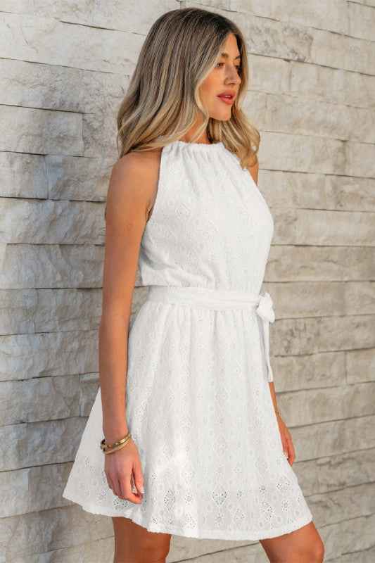 Reyna Lace Sleeveless Knot Back Mini Dress 812acbf8-4dfb-49cc-b977-5c7feba53def