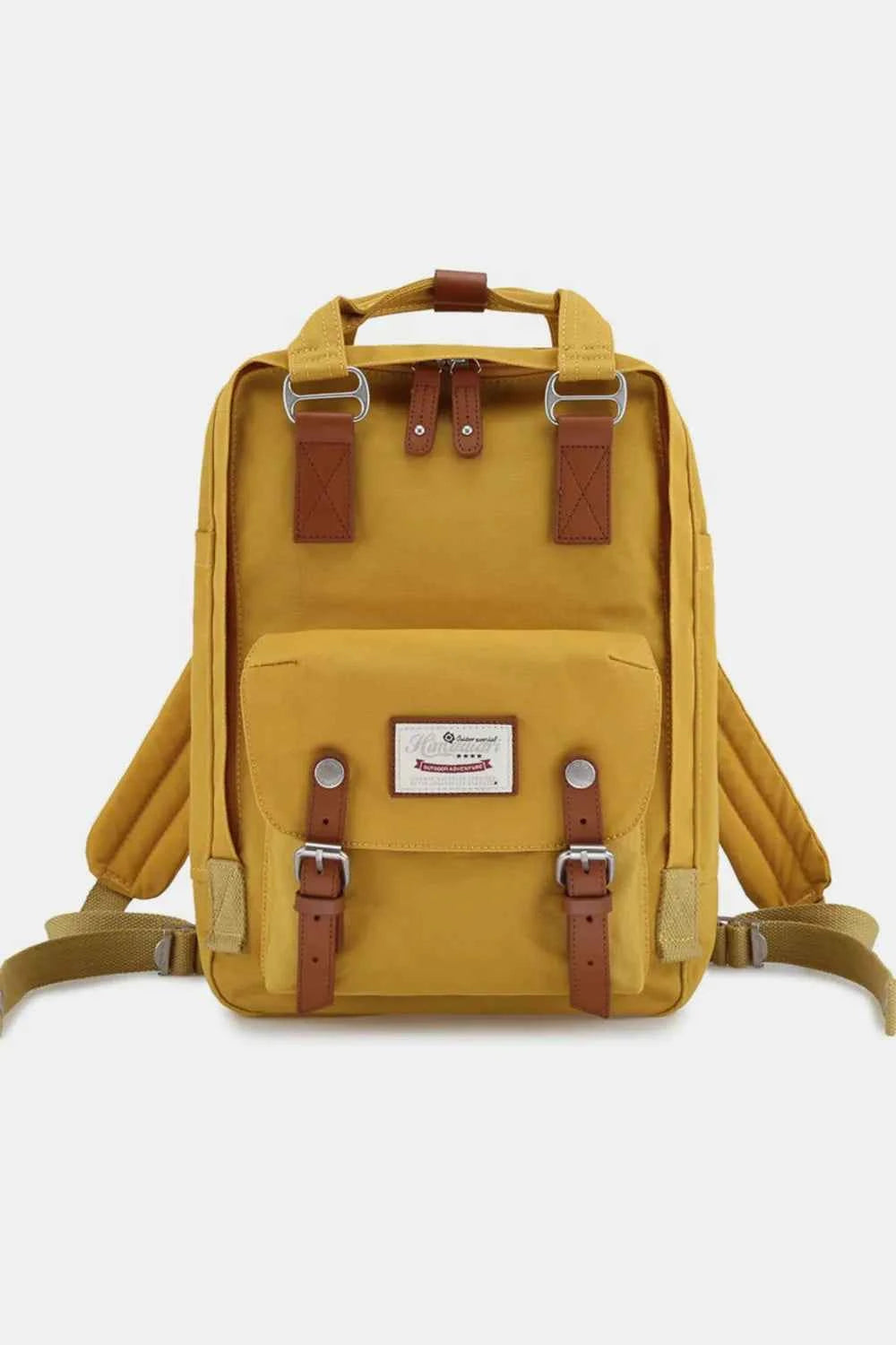 Himawari Contrast Waterproof Nylon Backpack Bag Yellow One Size 8157755a-e4ca-4de7-aff3-6463517f86ad-Max