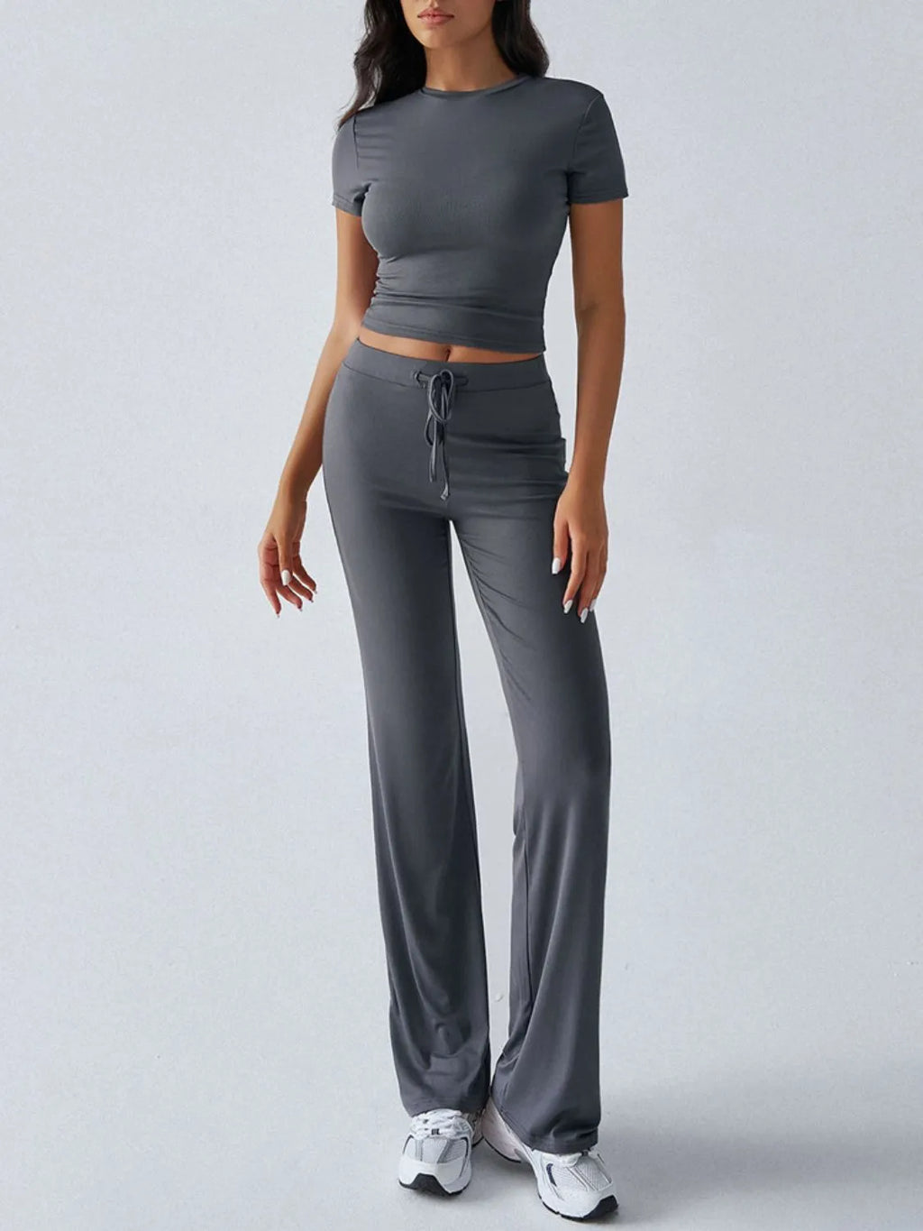 Round Neck Short Sleeve Top and Pants Set 816292cf-742c-4aee-b2f9-1c03a71130aa-Max-Origin
