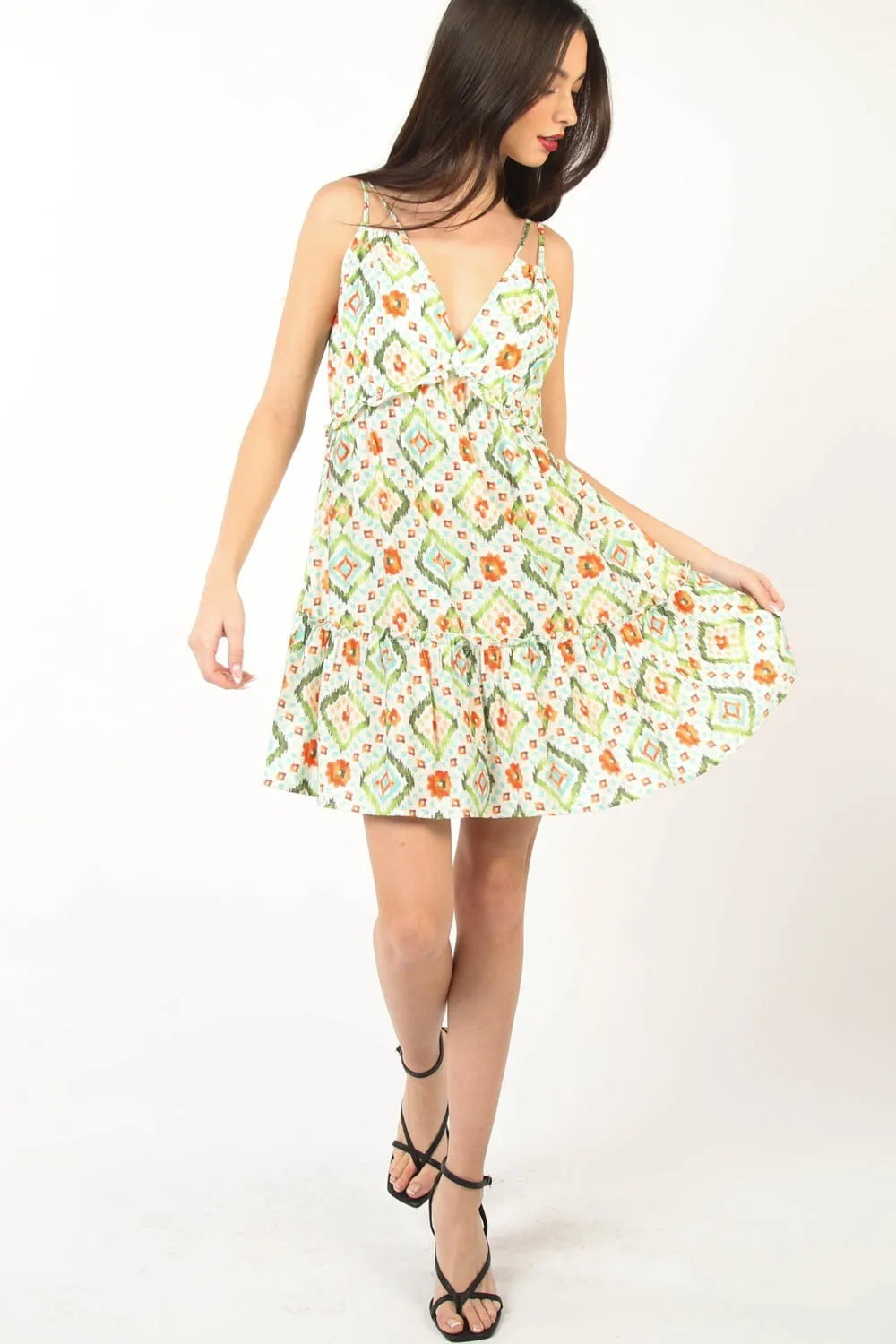 VERY J Floral Back Smocked Ruffled Mini Dress 8162edbf-6c19-4874-b622-cc05bdc55c9a-Max