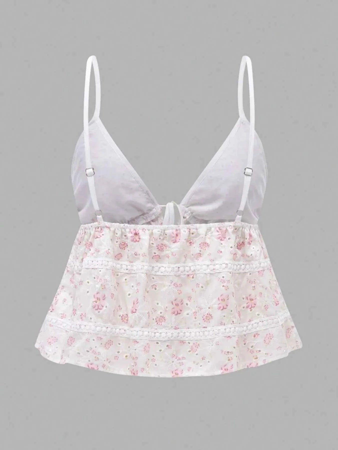 Floral Print Tie Front Cami 81707f84-3ae6-4abd-a78c-8ae6b39217cb-Max-Origin