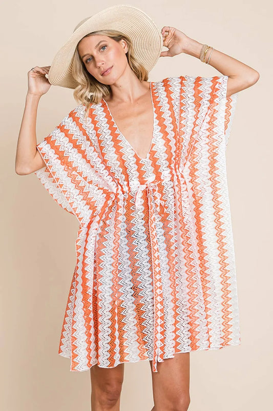 Cotton Bleu by Nu Label Multi Crochet Lace Cover Up Orange 817933db-9ae9-47a9-bad1-4d5c2cf78c21-Max