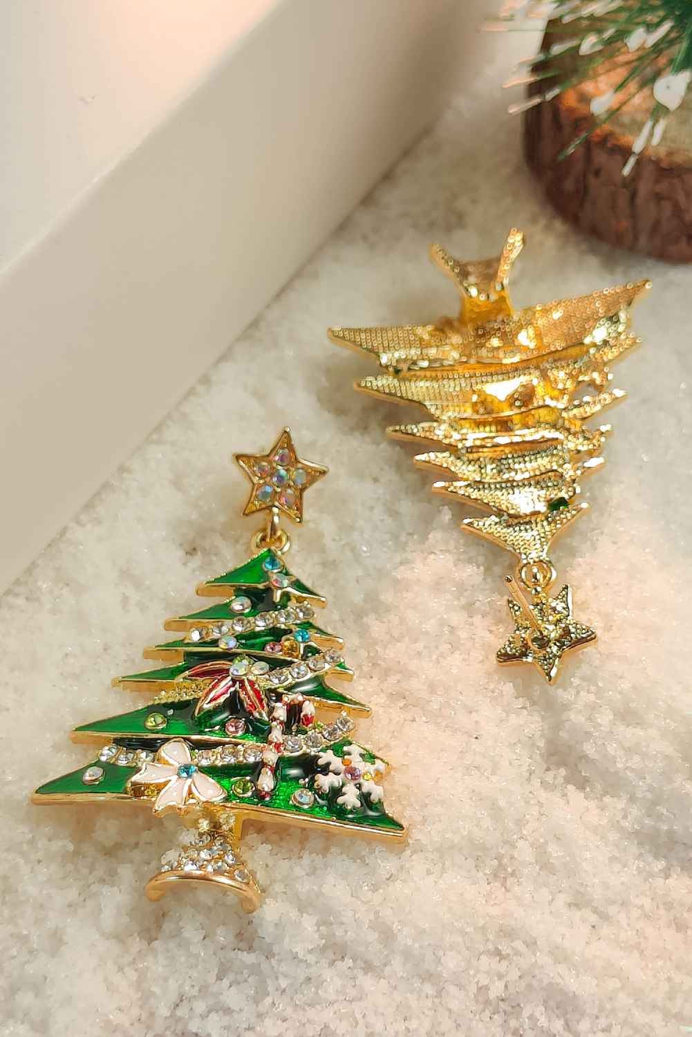 Bright Green Rhinestone Christmas Tree Drop Earrings 8182775e0dd0d953