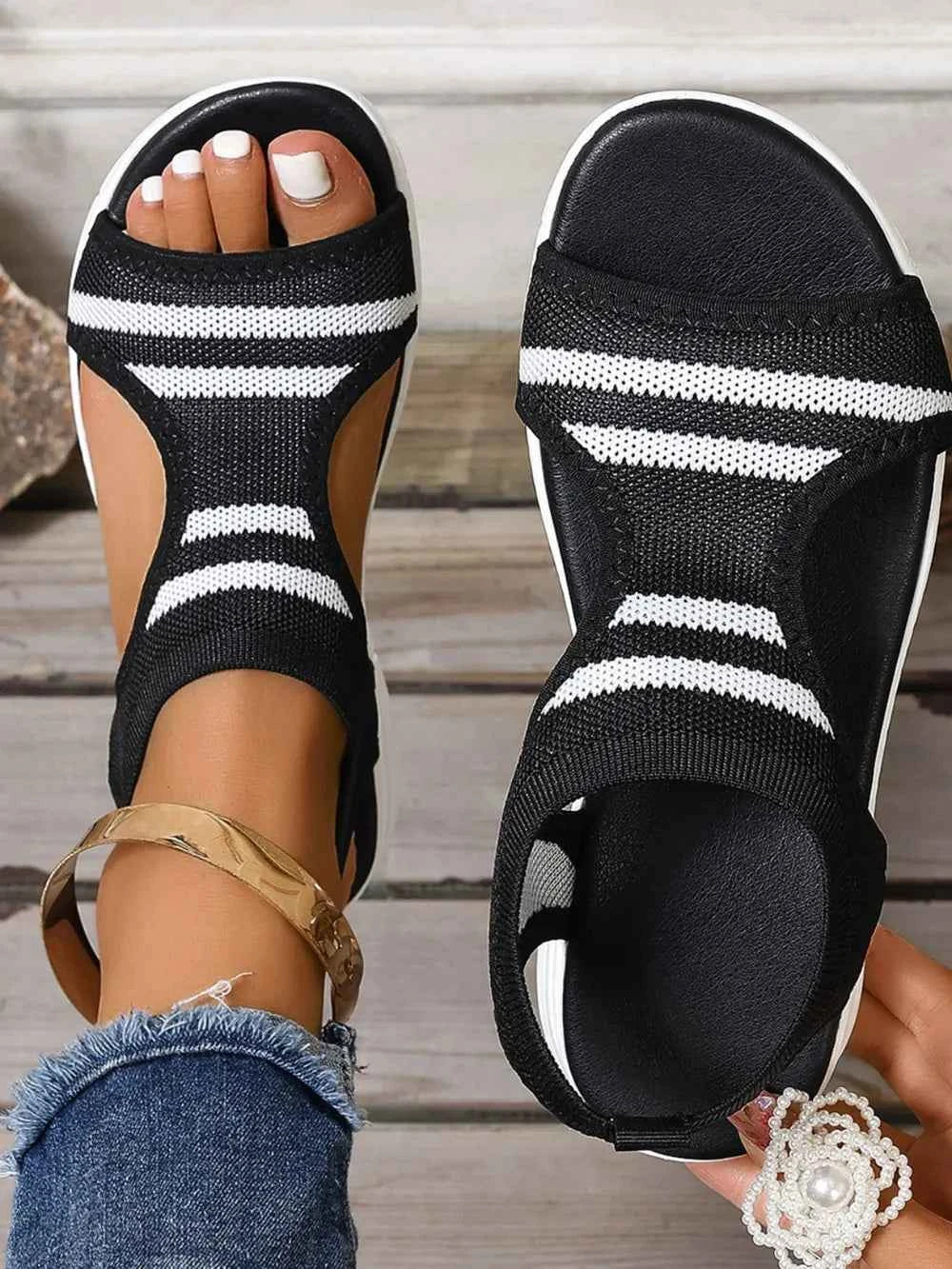 Cutout Mesh Peep Toe Sandals 818e2e6b-2572-4d28-93b4-e43e52b586ca-Max