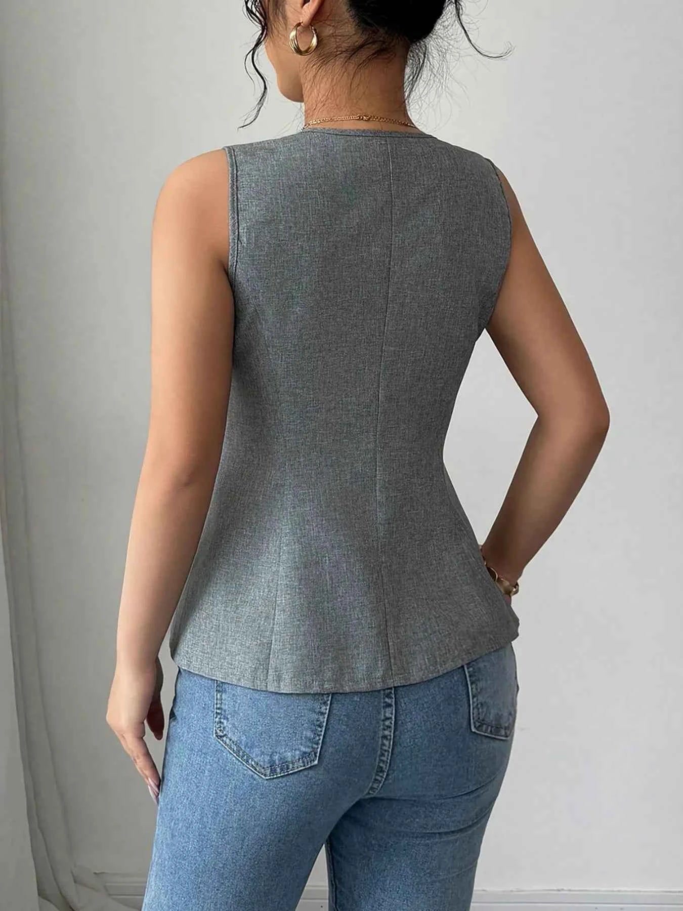 V-Neck Button Detail Tank Top 8193a31d-efd3-4d81-ace9-5f2f9dec148b-Max-Origin