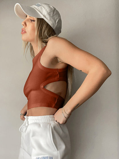 Cutout Round Neck Tank