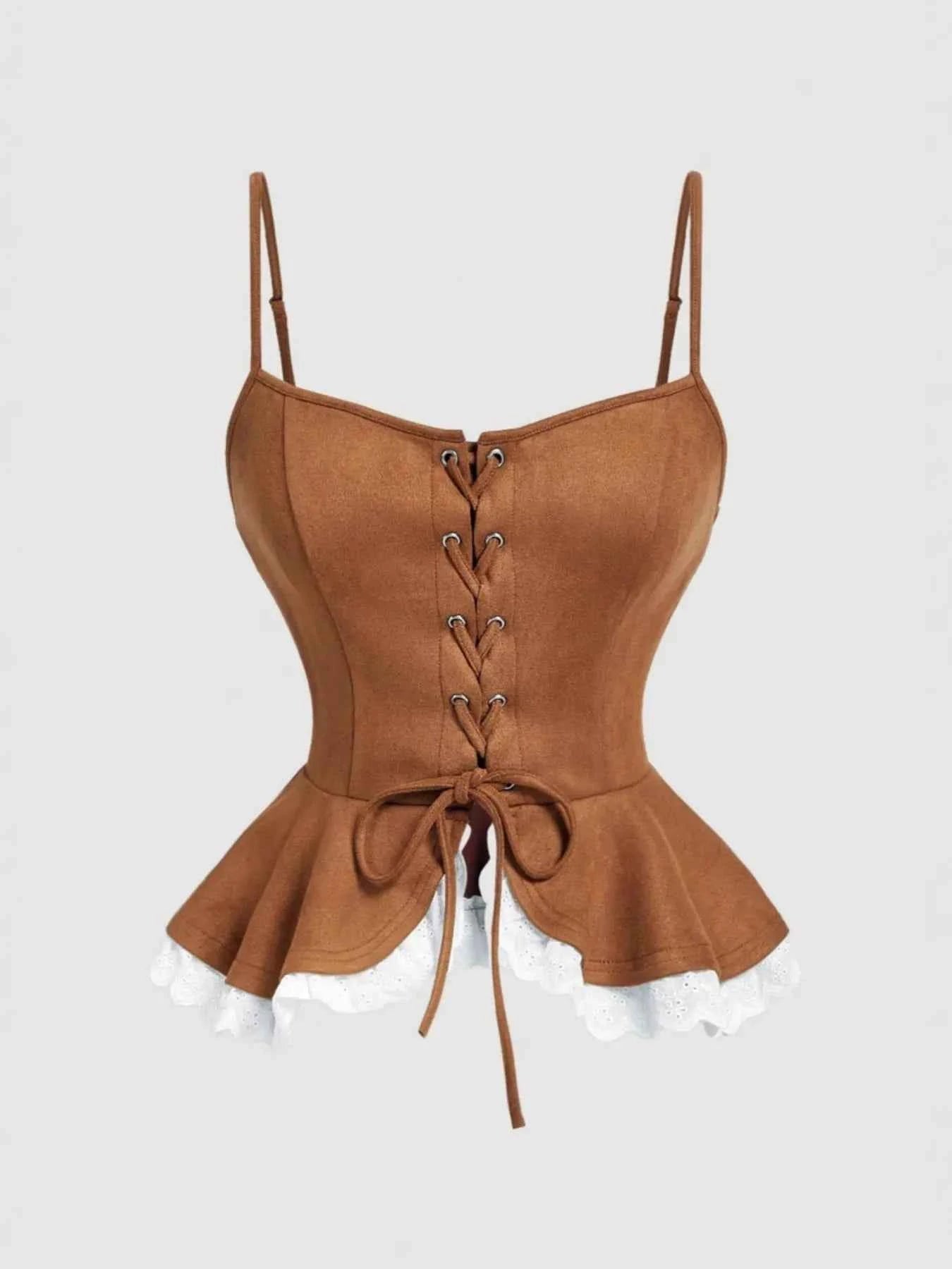 Lace Trim Peplum Cami Light Brown 81a7ff01d2de4c389edb45363045422b-Max-Origin