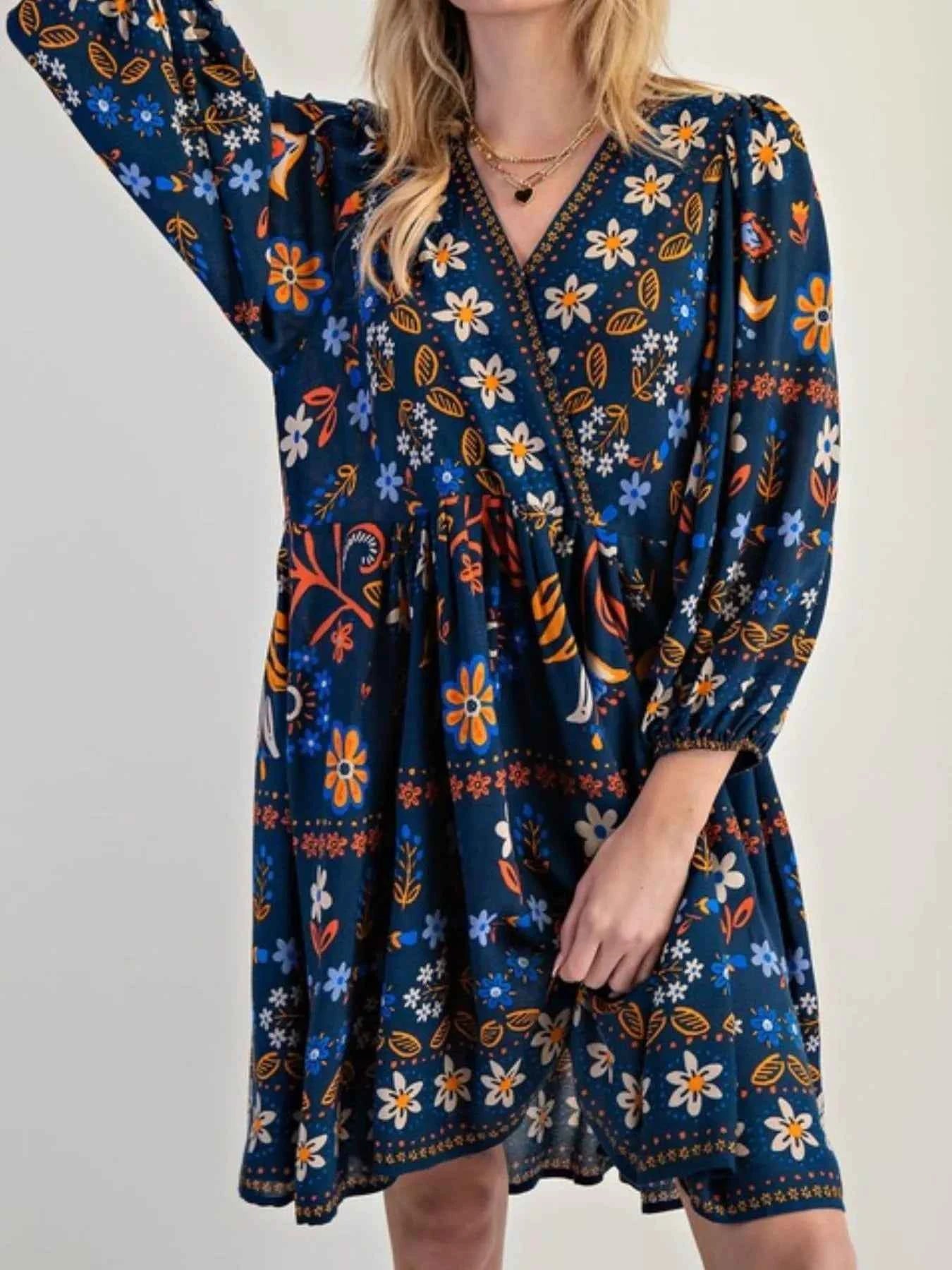 Bohemian Floral Print Long Sleeve Mini Dress 81bd88c5-b4a1-472d-8764-621169719e5b-Max-Origin