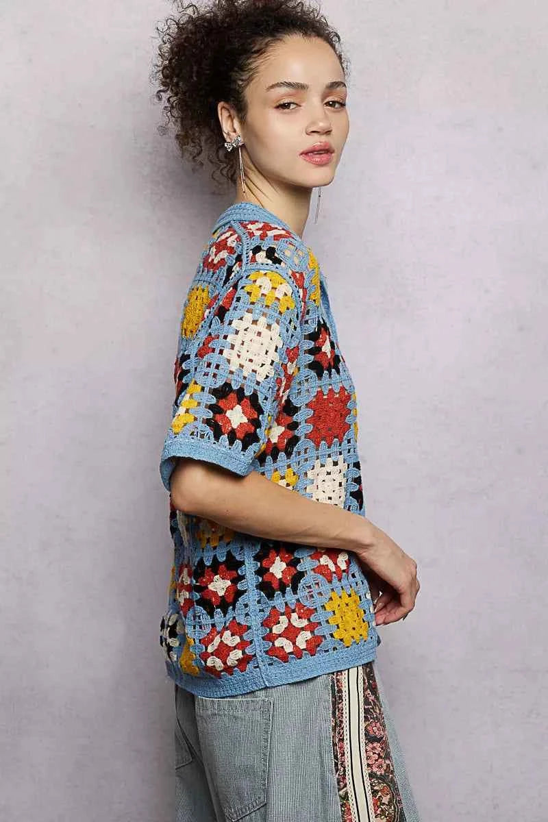 POL Crochet Short Sleeve Relaxed Fit Shirt 81bedd20-5a21-40f3-9233-79405a733d85-Max-Origin