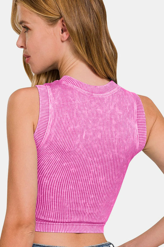 Zenana Washed Ribbed Seamless Crop Tank with Bra Pad 81c727dc-a8cd-470c-9dd1-a375cb8c1e3c-Max