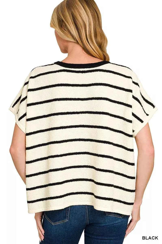 Striped Oversize Sweater Top 81d19f6a7eb0427b8a115e162754f73f-Max-Origin