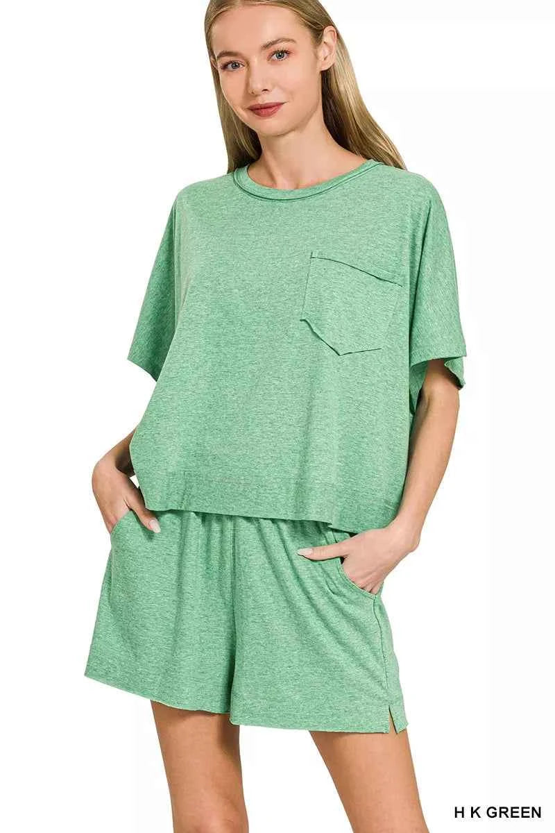 Zenana Exposed Seam Boxy Top & Shorts Set H K GREEN 81d8df16a5cd4da8befee98d175308f8-Max-Origin