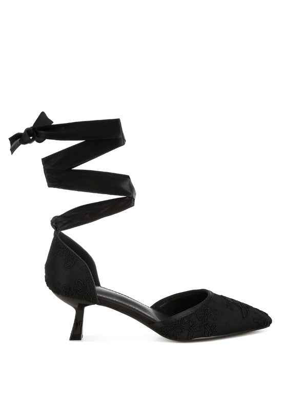 Laika Lace Kitten Heel Sandals 81dc942d-e530-4ada-97e6-f3c0c98ac791