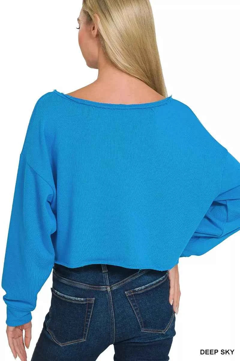 French Terry Boatneck Crop Top 81e327c8490d4717a8c83f3a35e83432-Max-Origin