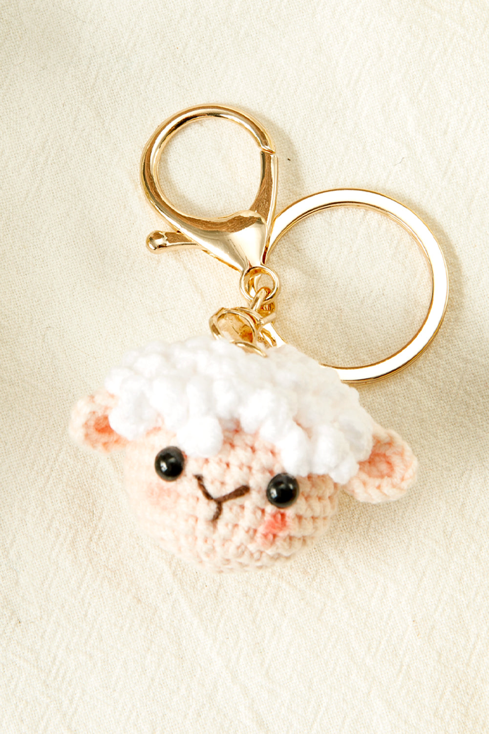 White Crochet Sheep Cute Keychain 81ee259827df7035