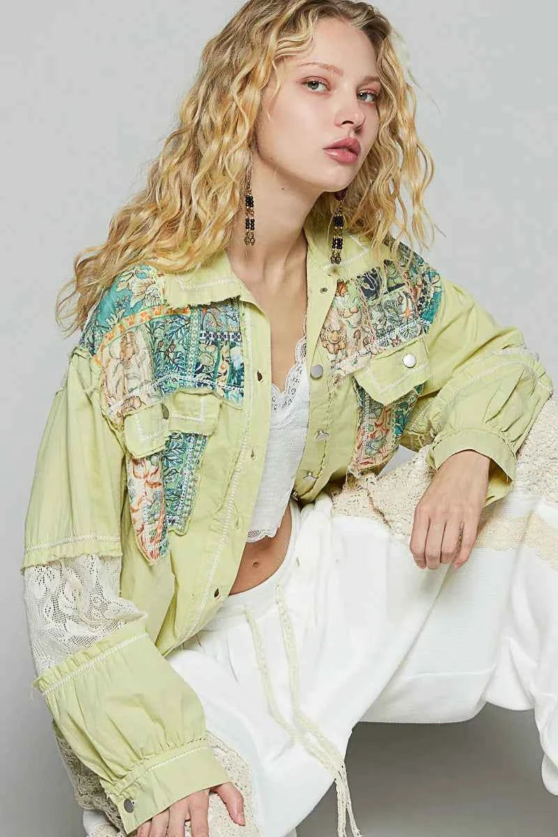 POL Printed Woven Mix Raw Hem Jacket with Lace Detail 81fb32c3-71d0-49b1-a0d3-458d5ed0b692-Max-Origin